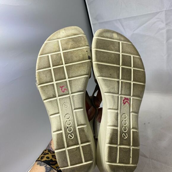 ECCO Women Sandals Comfort Leather wedge shoes sz EUR 39/8-8.5 - Picture 5 of 8